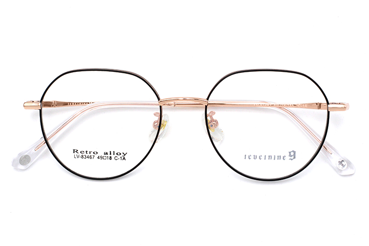 Arma&ccedil;&atilde;o de &oacute;culos de liga - Preto e Dourado