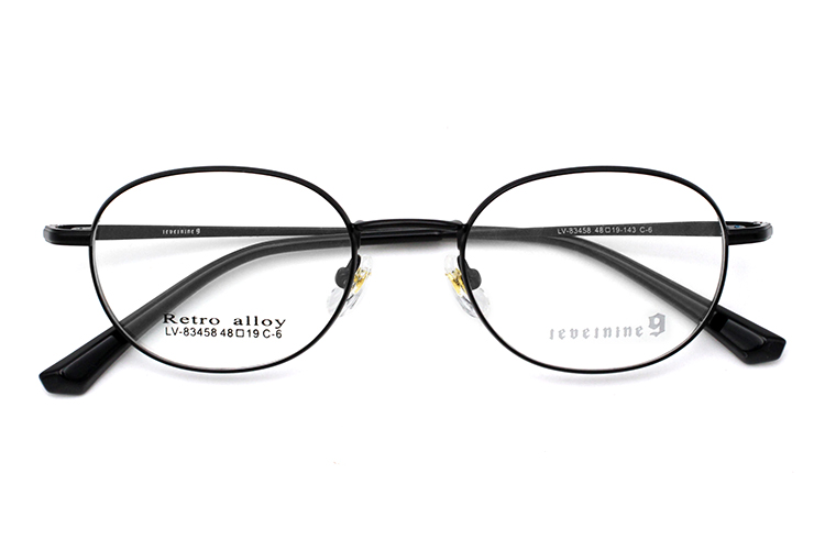 &Oacute;culos Ovais de Metal - Preto