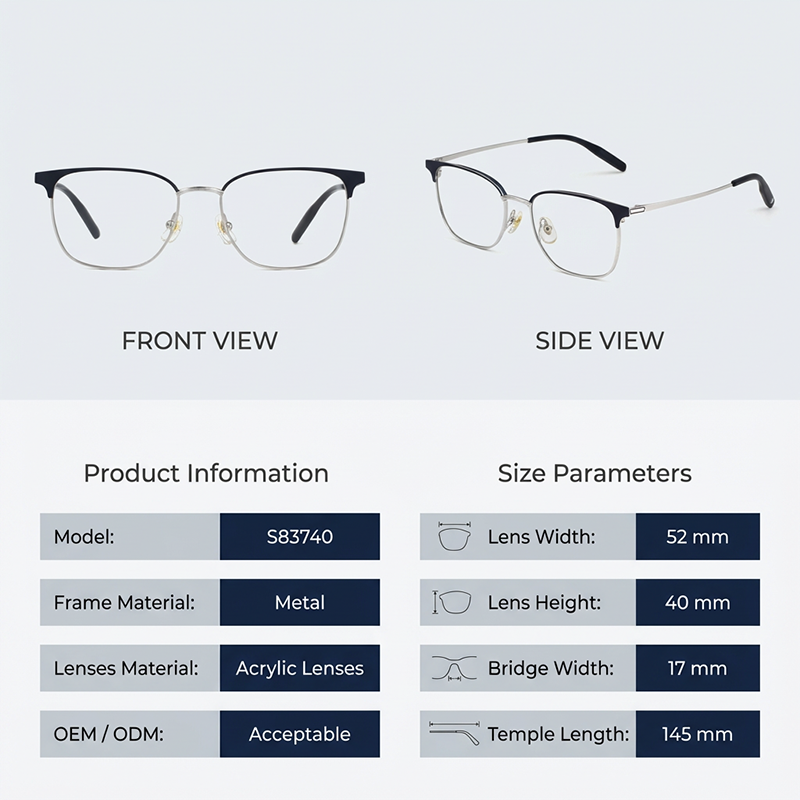 Arma&ccedil;&otilde;es de &oacute;culos de metal LevelNine S8374000012 