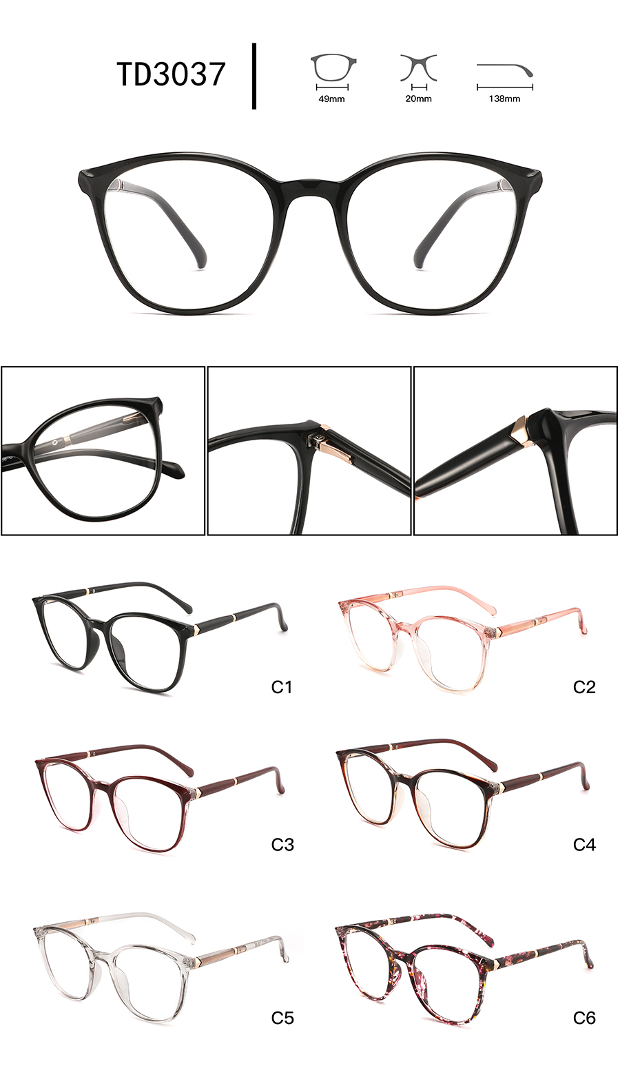 arma&ccedil;&otilde;es de &oacute;culos elegantes para homens TD3037