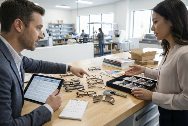 Negocia&ccedil;&atilde;o MOQ de marca pr&oacute;pria 2026 Varejo &oacute;ptico