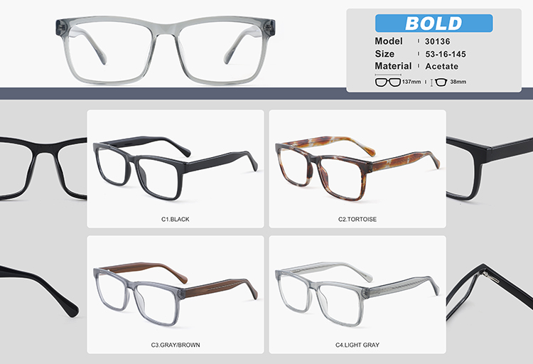 Arma&ccedil;&otilde;es de &oacute;culos de acetato no atacado YC30136