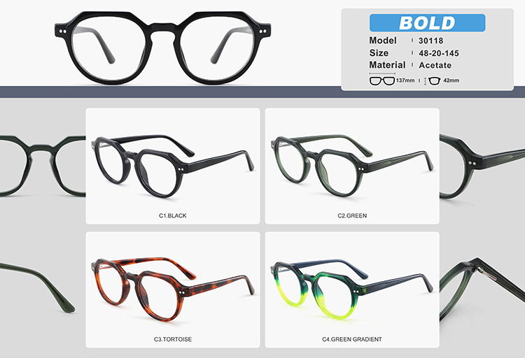 Arma&ccedil;&otilde;es de &oacute;culos de acetato no atacado YC30118