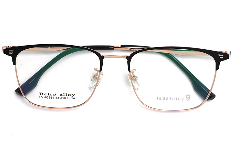 Arma&ccedil;&otilde;es de &oacute;culos retangulares - Preto e Dourado