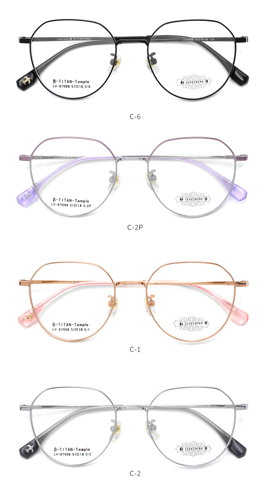 Arma&ccedil;&otilde;es de &oacute;culos de tit&acirc;nio