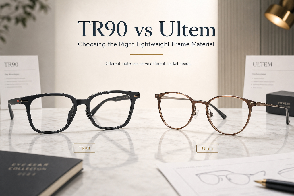 TR90 vs Ultem: como os compradores atacadistas escolhem o material de estrutura leve certo para seu mercado